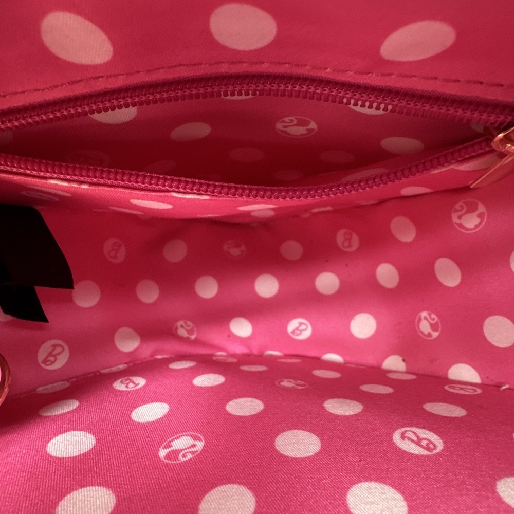 Barbie Our Universe Heart Figural Pink Sherpa Crossbody Bag - Picture 8 of 10